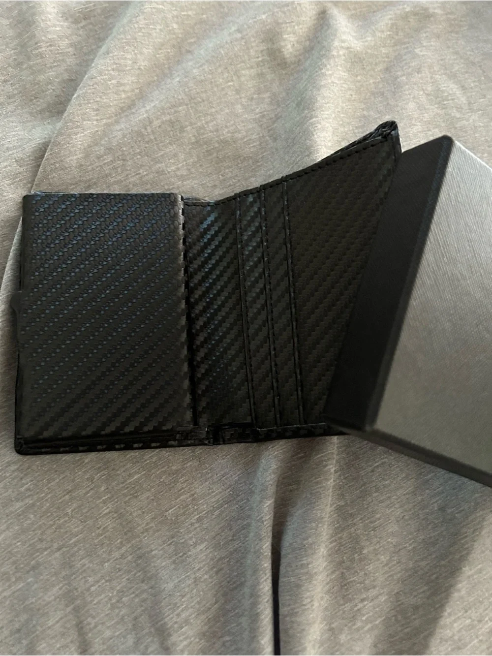 Black Money Clip Wallet - Slim Leather Card Holder